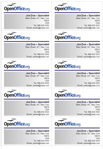 Quick Business Cards in Openoffice org Template Download Worldlabel