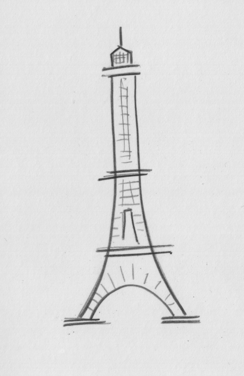 Eiffel Tower. Once the sketch is ready, you have to scan it.