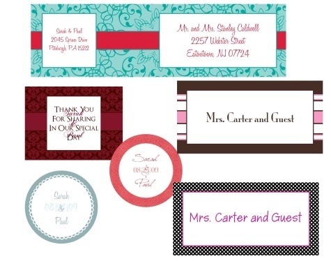 Vist this collection of free wedding labels in printable PDF templates