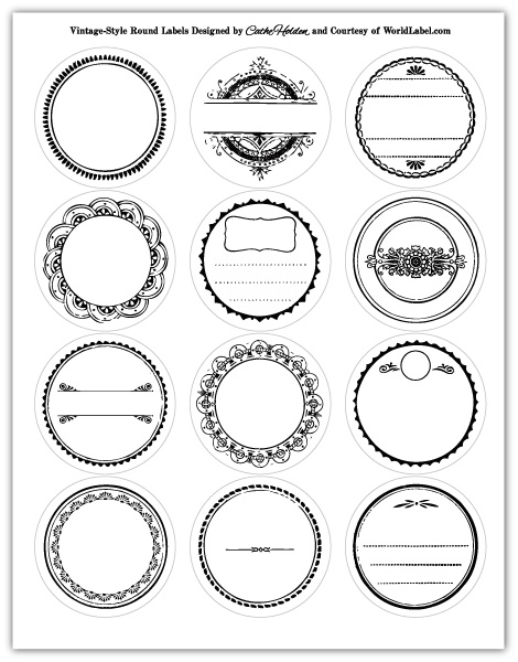 Vintage Round Labels Free printable round labels for your laser and inkjet 