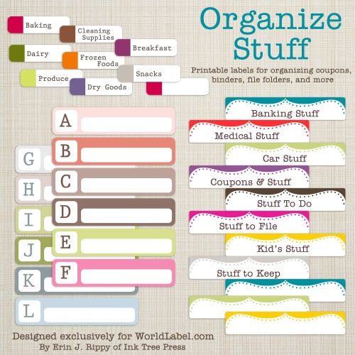 Organizing Labels Office Labels And Productivity Printables