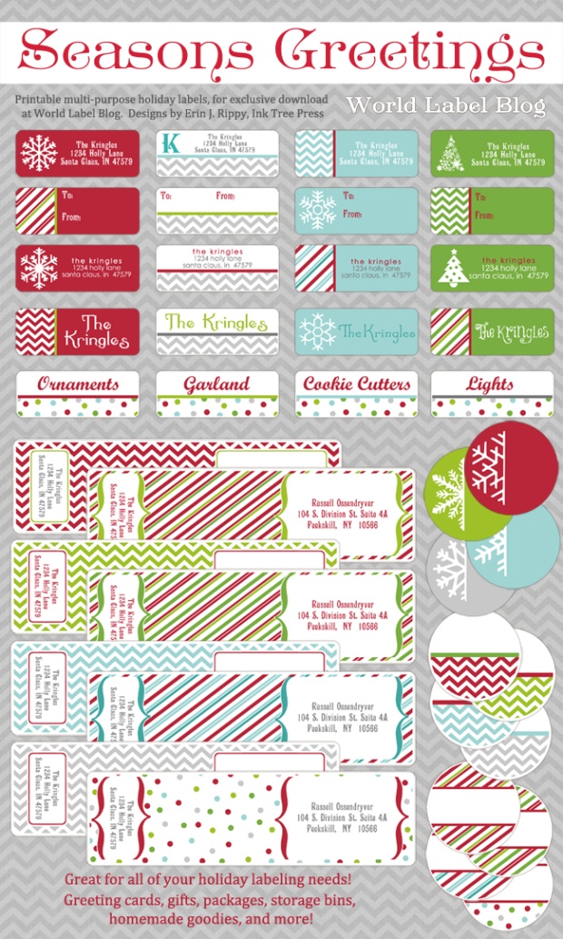 holiday address avery label templates