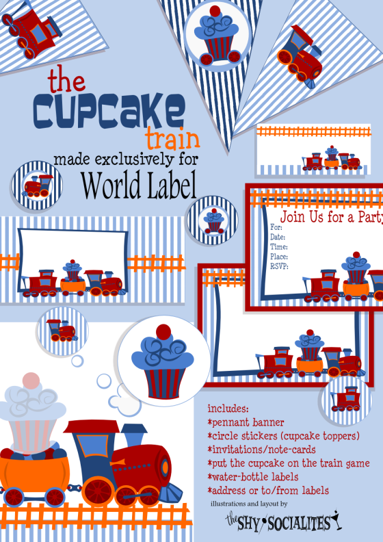 The Cupcake Train Party Set Labels Printables Free Printable Labels Templates Label Design Worldlabel Blog