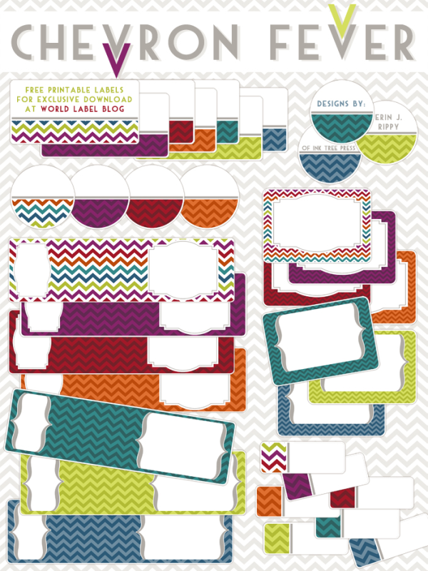 Chevron Fever Free Printable Labels | Free printable labels & templates, label design @WorldLabel blog!