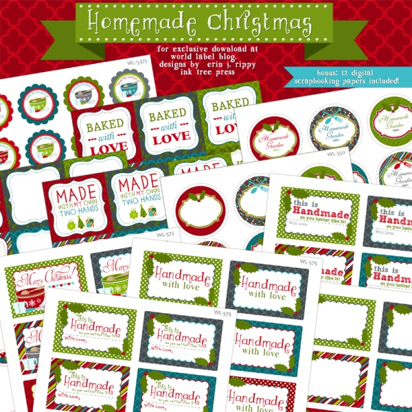 Printable Christmas Labels for Homemade Baking