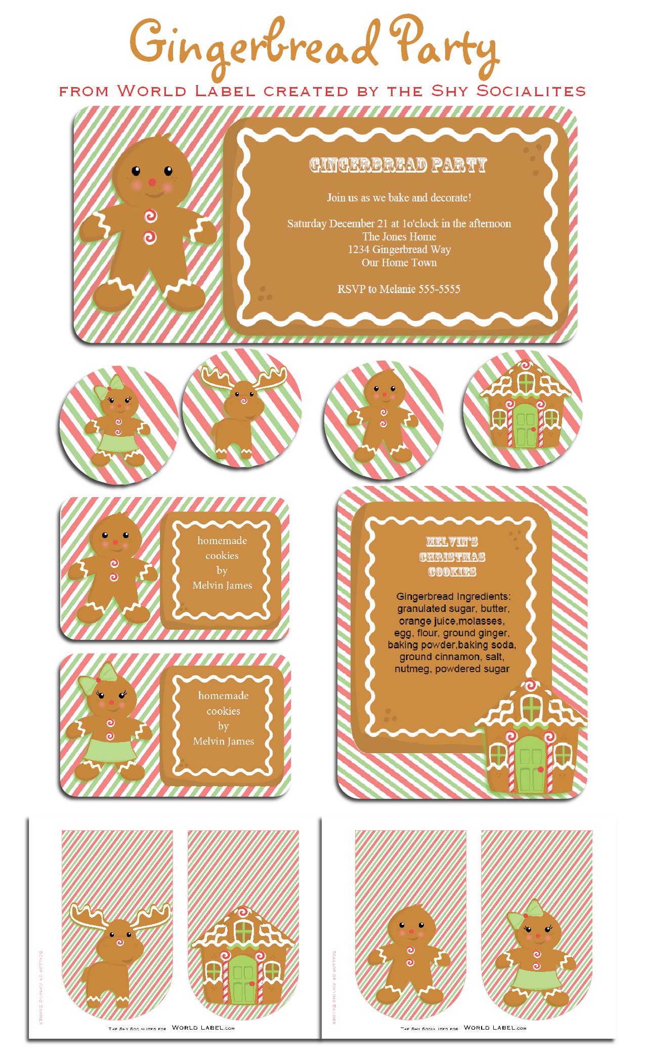 Gingerbread Party Kit and Labels :) | Worldlabel Blog