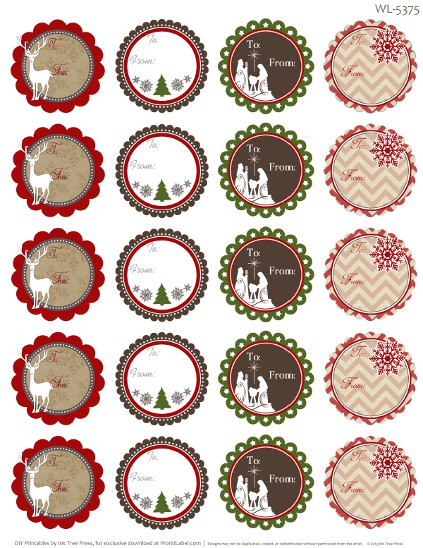 Treetop Glisten Free Christmas Labels &amp; Digital Scrapbooking Papers | Worldlabel Blog