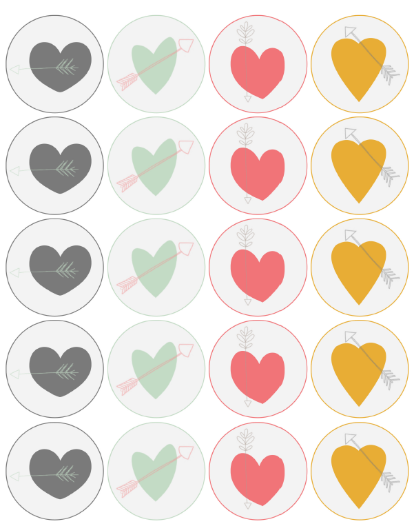 Hearts & Arrows Valentine Labels by Catherine Auger Worldlabel Blog