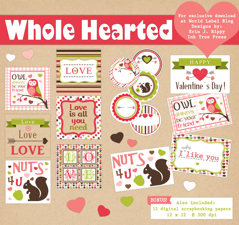 Whole Hearted Valentines Day Printable Labels Worldlabel Blog