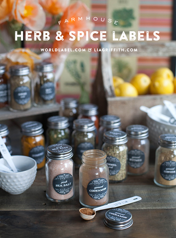 spice labels jar label printable herb farmhouse editable jars kitchen spices pantry printables templates paper lia griffith herbs diy styles