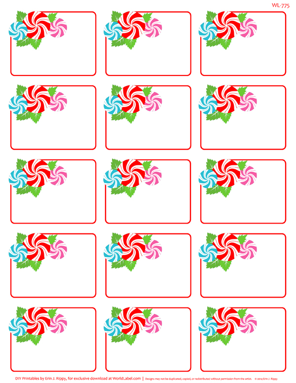 Peppermint Please Christmas Printable Labels &amp; Tags | Worldlabel Blog