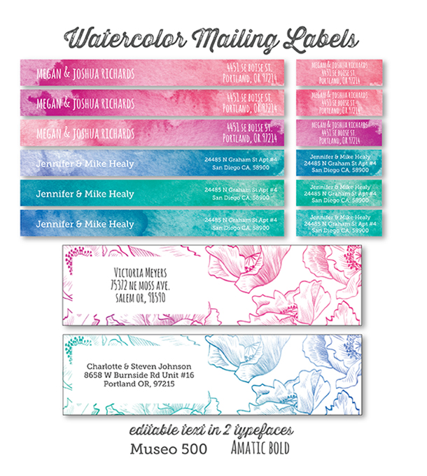 Printable Address Labels In A Watercolor And Floral Design Worldlabel 