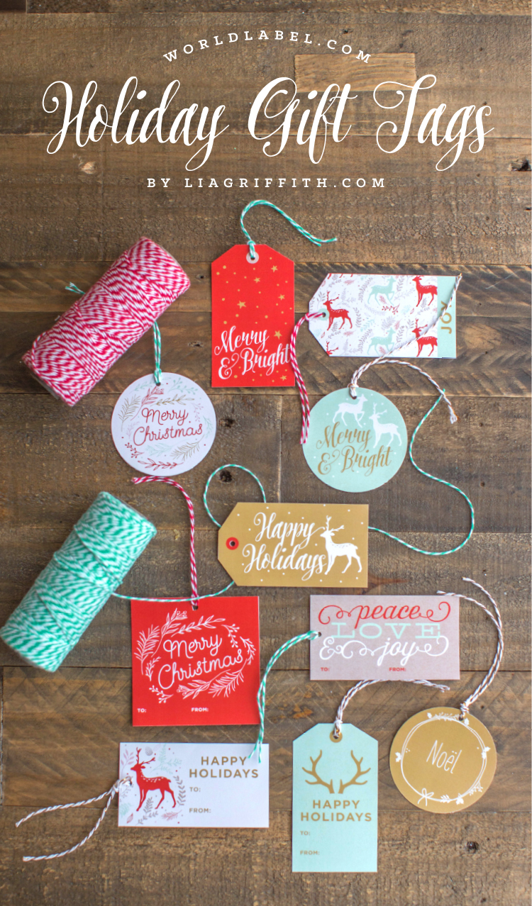 Printable Holiday Gift Labels & Tags By The Lia Griffith Studio