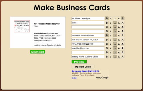 Quick Free Business Cards Online | Free printable labels ...