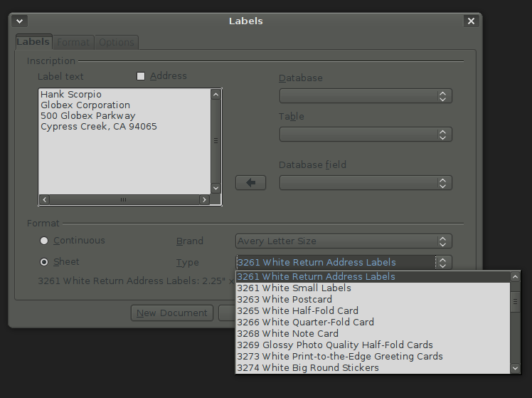 Generating labels and business cards in OpenOffice.org ...