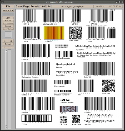 Barcode Writer in Pure PostScript Free printable labels