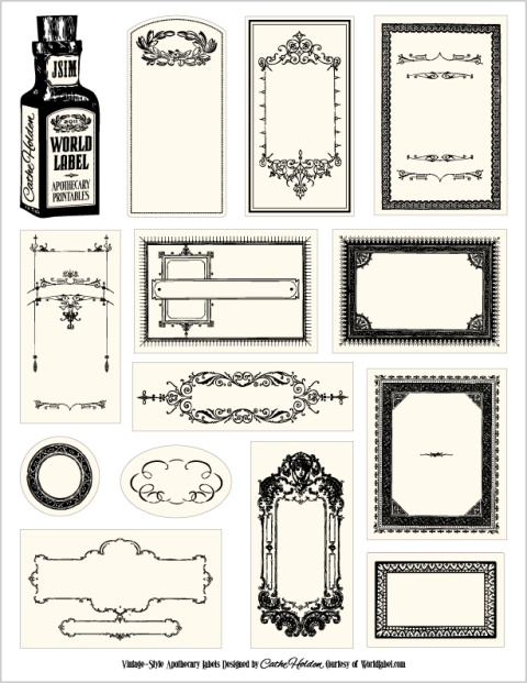 Fully Editable Vintage Apothecary Labels Printable