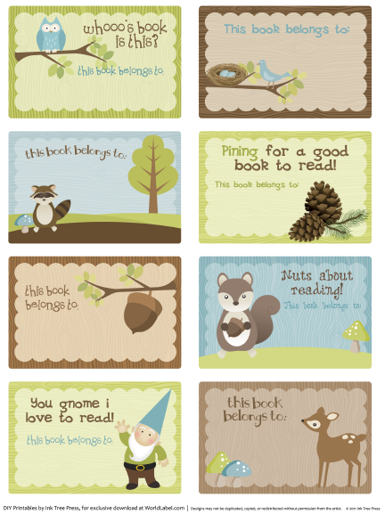 Kids Bookplate Labels By Ink Tree Press Free Printable Labels 