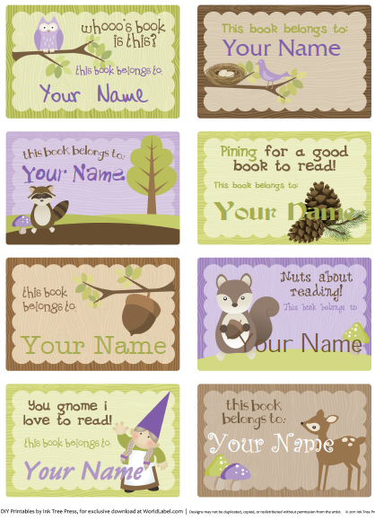 kids bookplate labels by ink tree press free printable