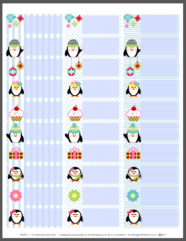 Holiday Labels set with Penguins by Anythingbutperfect.com | Free