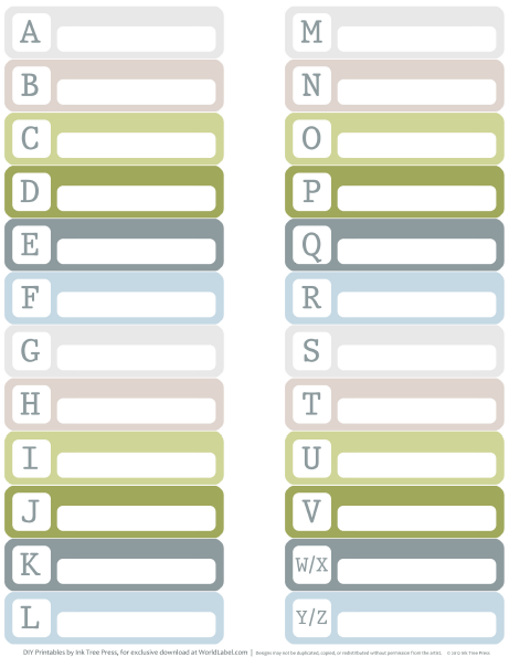 Printable Labels For Organizing