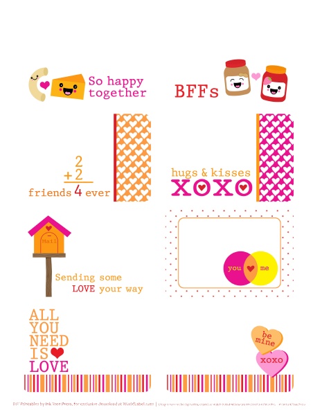 Valentine’s Day Labels – all you need is Love | Free printable labels ...