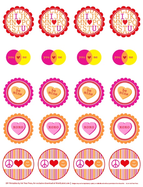 Valentine’s Day Labels – all you need is Love | Free printable labels ...