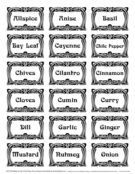 Spice Jar Labels by Ink Tree Press