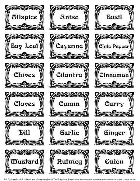 Customizable Downloadable Spice Labels Printable Free