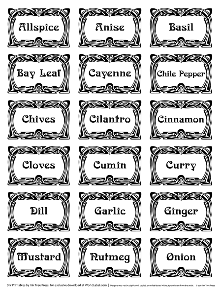 Spice Jar Labels (Free Printable) from Somewhat Simple