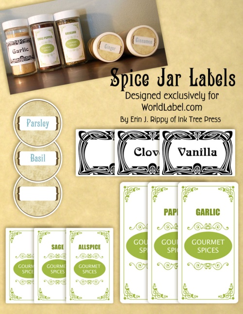spice jar labels by ink tree press free printable labels templates