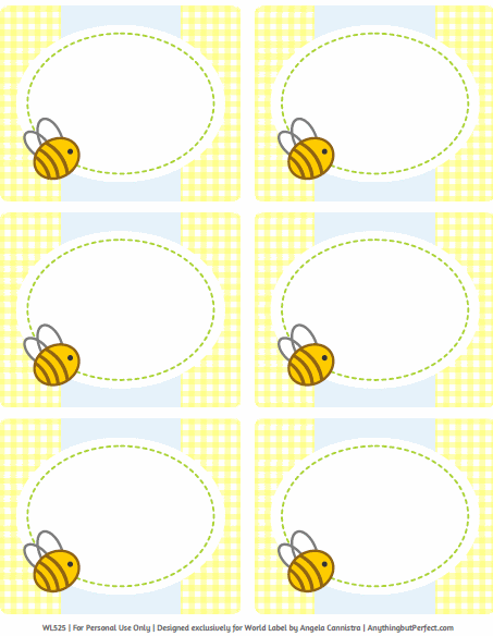 Printable Bumble Bee Labels