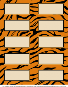 Labels with Wild Cat Prints & Zebra | Free printable labels & templates ...