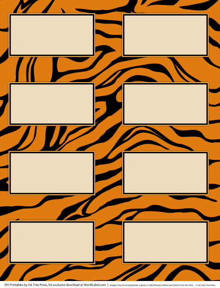 Labels with Wild Cat Prints & Zebra | Free printable labels & templates ...