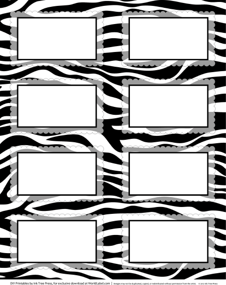 Labels With Wild Cat Prints Zebra Free Printable Labels Templates Label Design Worldlabel Blog