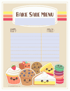 Bake Sale Printable Labels Set | Free printable labels & templates ...