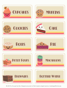 Bake Sale Printable Labels Set | Free printable labels &amp; templates ...