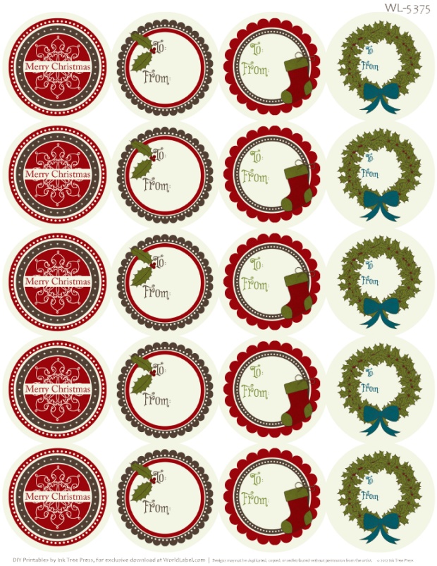 A Rustic Christmas Printable Label Set | Free printable ...