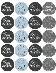 Merry Christmas Holiday Labels by Catherine Auger | Free printable labels & templates, label ...