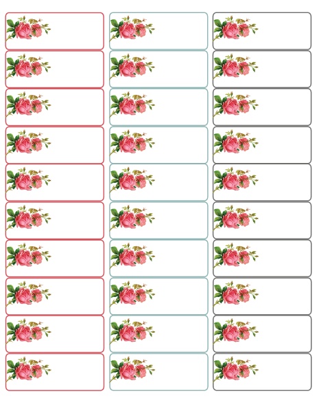 Valentine's Day Labels with Roses | Free printable labels ...