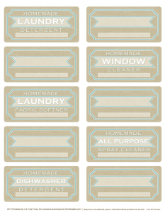 DIY homemade clean free label printables and recipes | Free printable ...