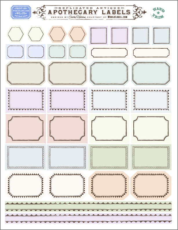 Ornate Apothecary Blank Labels by Cathe Holden Free printable labels