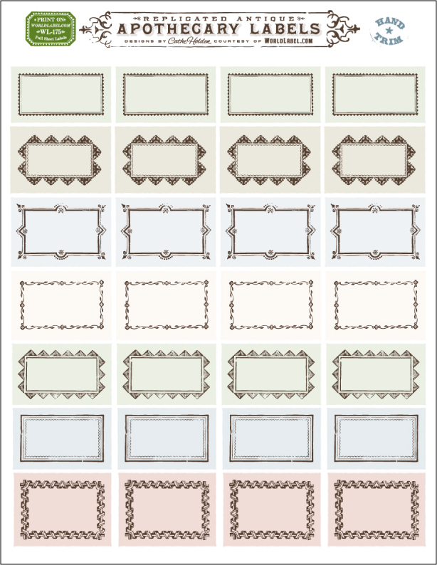 Ornate Apothecary Blank Labels by Cathe Holden Free printable labels