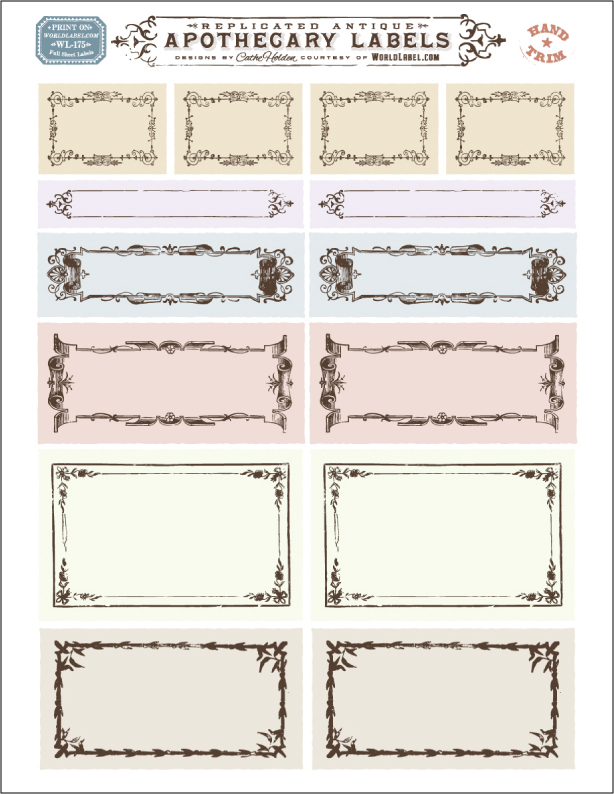 Ornate Apothecary Blank Labels by Cathe Holden | Free printable labels & templates, label design @WorldLabel blog!