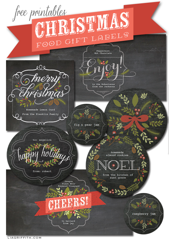 Chalkboard Style Christmas Labels for Gifts | Free printable labels