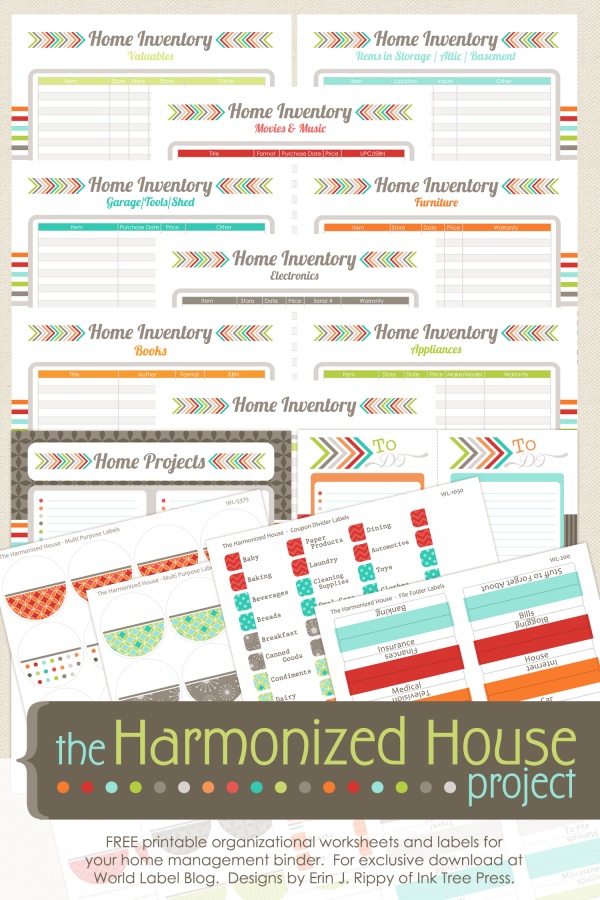 Organizing labels, Office Labels and Productivity printables