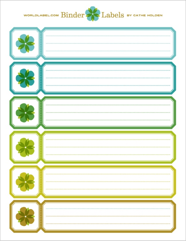 Binder Side Label Template