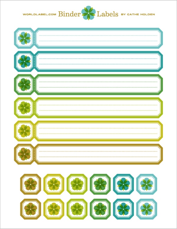 Binder Labels Template