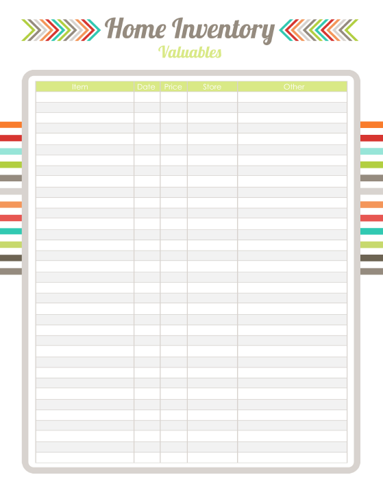 Free Home Inventory Template from blog.worldlabel.com