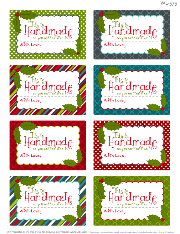 Printable Christmas Labels for Homemade Baking | Free printable labels